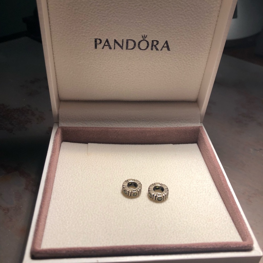 Pandora Charm Bracelet  green stone